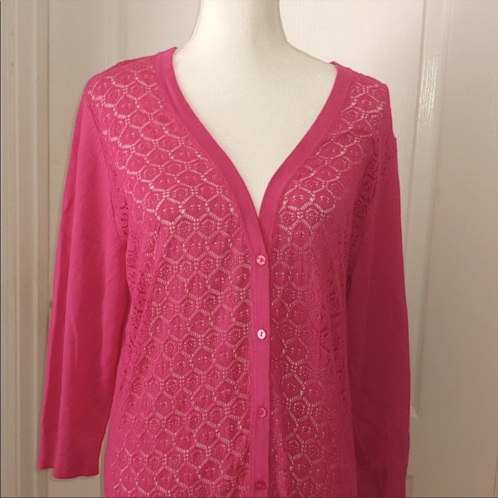 Covington pink button up cardigan size XL